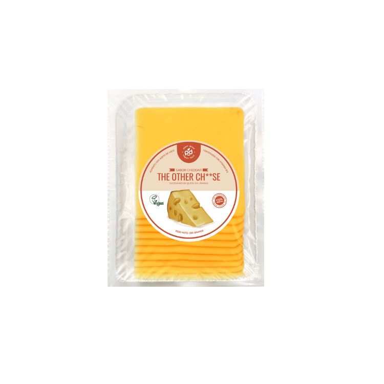 Queso vegetal en láminas sabor cheddar 350 gr