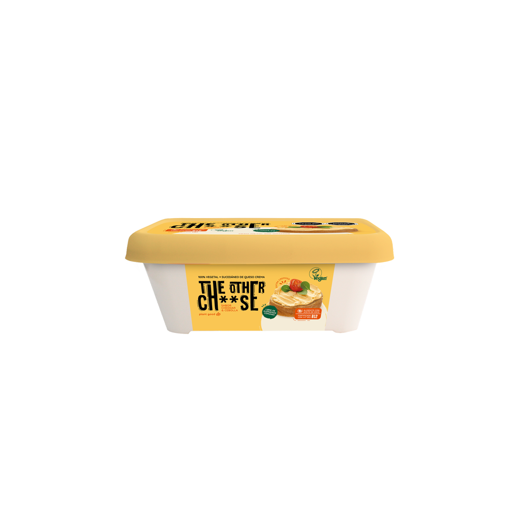 Queso vegetal sabor cheddar y cebolla en crema 200gr